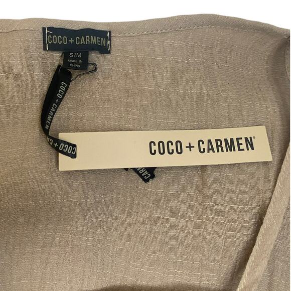 Coco + Carmen Gauze Cami Dress w/ Pockets Tan/ Sand Size Small - Picture 5 of 7